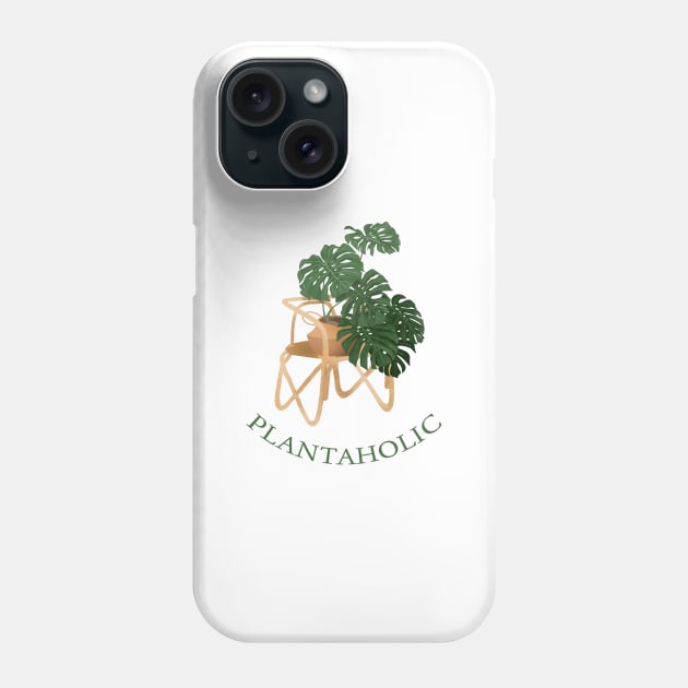 Plantaholic Monstera Illustration Phone Case by gusstvaraonica