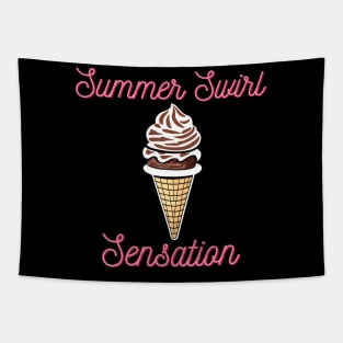 Summer Swirl Sensation Twist Ice Cream Cone Tapestry