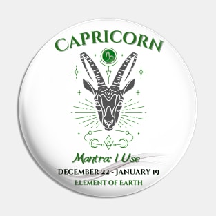 Zodiac Capricorn Mantra Pin