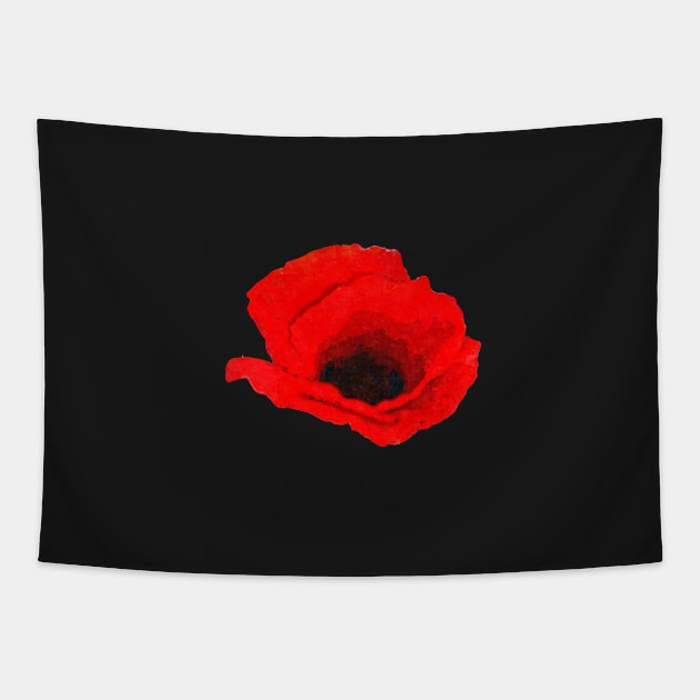 Painted Poppy Flower Tapestry by oknoki