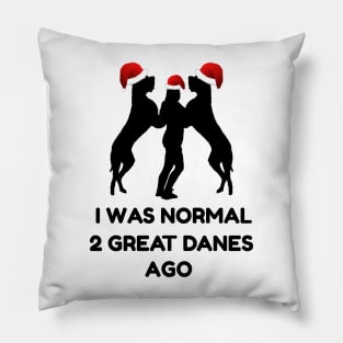 Great Dane Christmas Gift T-Shirt | Normal 2 Great Danes Ago Pillow