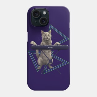 Cat playing the electric keyboard Phone Case