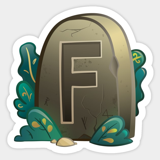 Press F to Pay Respects Sticker for Sale by Honeydatura