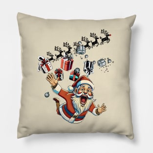 Santa Falling from his sleigh Pillow