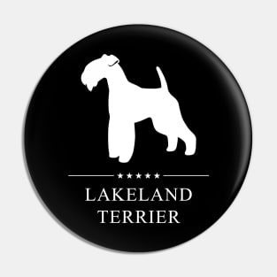 Lakeland Terrier Dog White Silhouette Pin