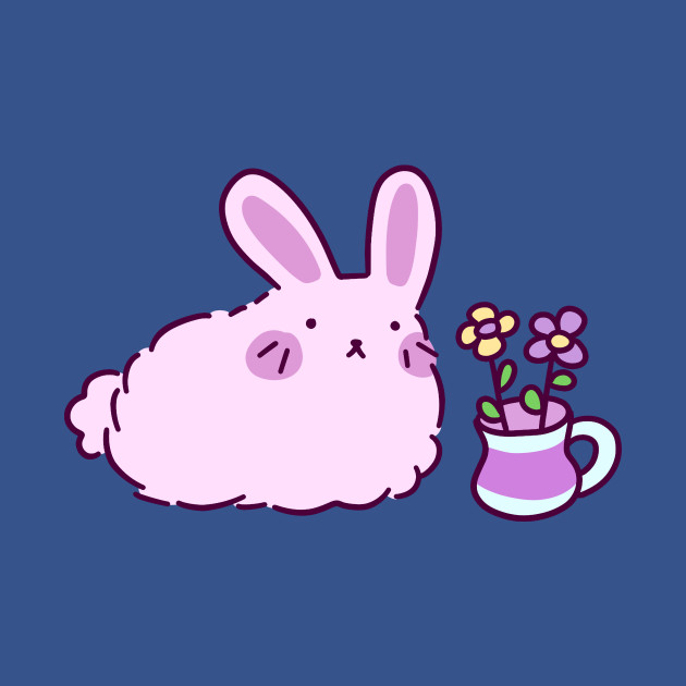 Pink Bunny with Flower Vase - Bunny - T-Shirt