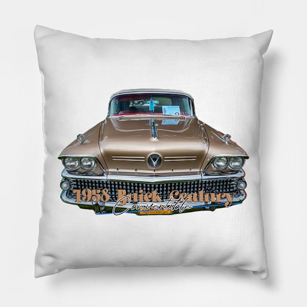 1958 Buick Century Convertible Pillow by Gestalt Imagery