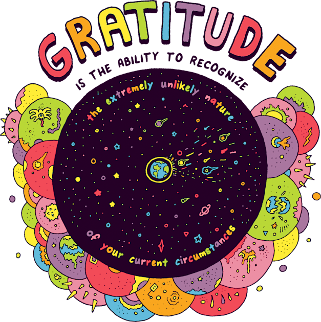 Gratitude Kids T-Shirt by RaminNazer