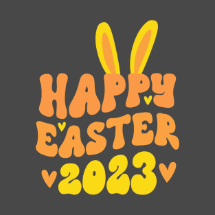 Happy Easter 2023 Bunny Ears Yellow T-Shirt