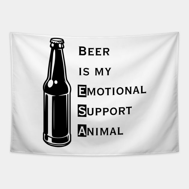 Emotional Support Animal-Beer Tapestry by YOPD Artist