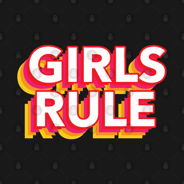 3D bright 'GIRLS RULE' - Girls Rule - T-Shirt