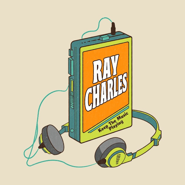 Ray Charles / Retro Walkman Design / Retro Music Art by EliseOB