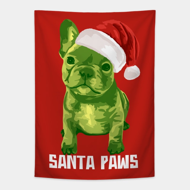 Christmas French Bulldog Puppy Tapestry by Slightly Unhinged