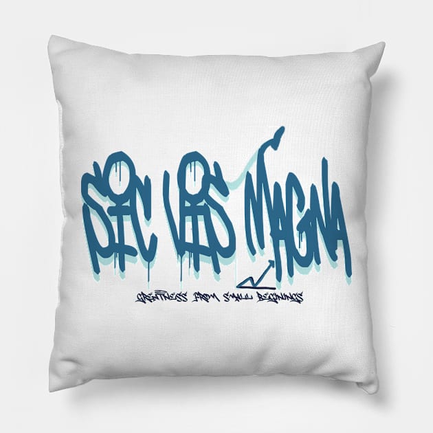 SIC VIS MAGNA Pillow by four captains