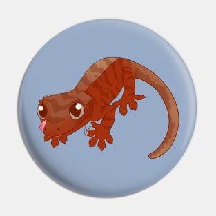 Red Tiger Crested Gecko Pin