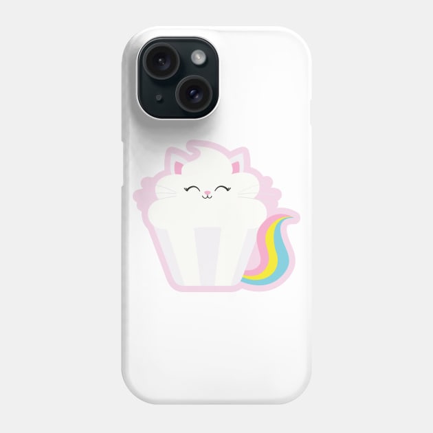 Magical Rainbow Cat Cupcake Phone Case by Dear Fawn Studio