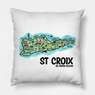 St Croix Map Art Pillow