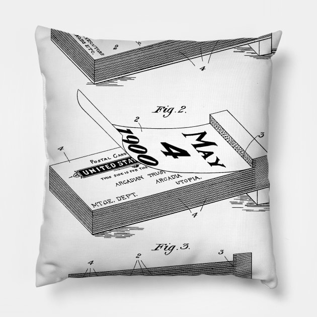 Calendar Vintage Patent Hand Drawing Pillow by TheYoungDesigns