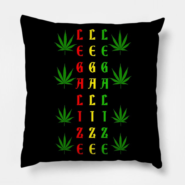 Legalize Marijuana Pillow by inkyempireclothing