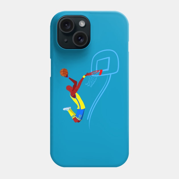 basketball player in the big jump Phone Case by duxpavlic
