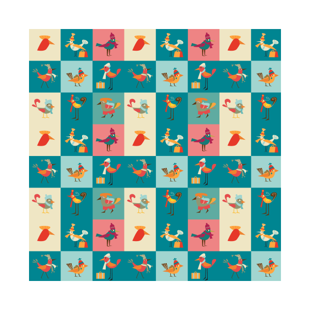 Bird & Square Pattern by AnnieWijaya