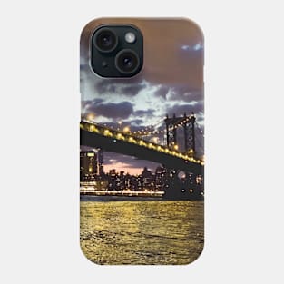 Manhattan Bridge Night Manhattan Skyline Brooklyn NYC Phone Case