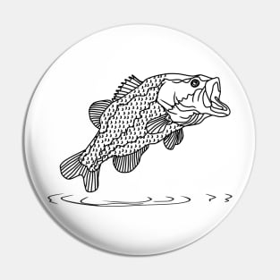 black bass fish jumping out of the water Pin