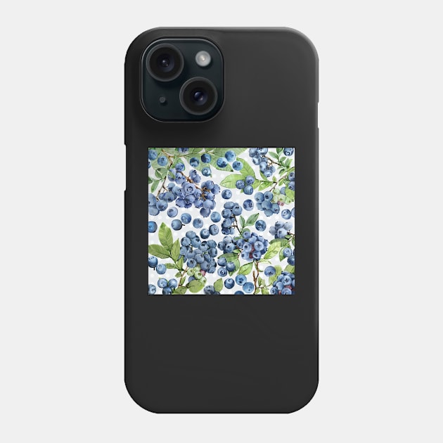 Watercolor blueberry Phone Case by orsinha