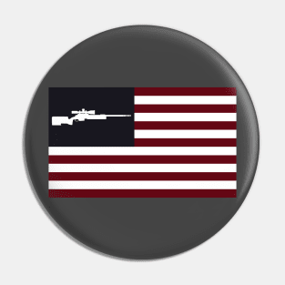 Rifle American Flag Pin