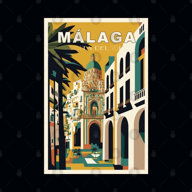 Malaga Costa Del Sol Vintage Art Advertising Tourism Print by posterbobs