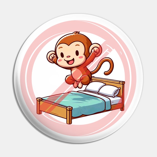 No Jumping On The Bed Monkey Pin by Etopix