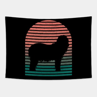 Vintage Retro Sunset Dog Mom And Dad Cute Dog Lover Owner T-Shirt Tapestry