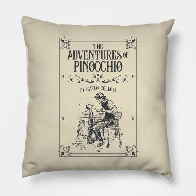 Pinocchio fairy tale - Geppetto, Jiminy Cricket children's book Pillow by OutfittersAve