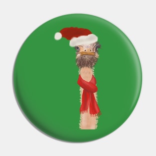 Ostrich Santa Pin