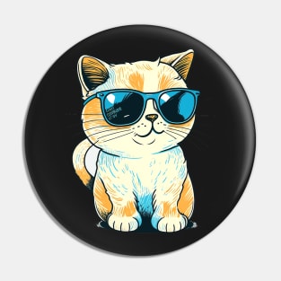 Cute ginger cat wearing sunglasses Pin