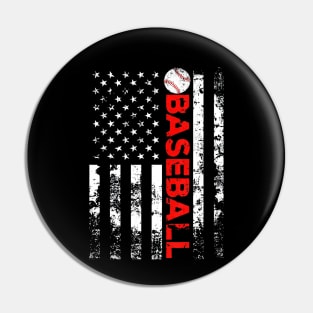 American Flag Baseball Team Gift Pin