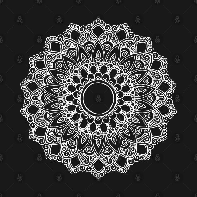 Mandala (white on black) by calenbundalas