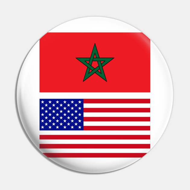 Moroccan and USA Flag Pin by Islanr