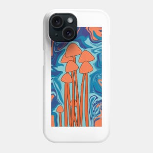 Groovy Orange Mushroom Family Phone Case