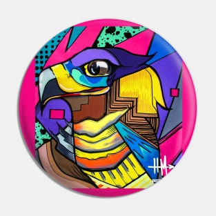 Hugus Eagle pop art Pin