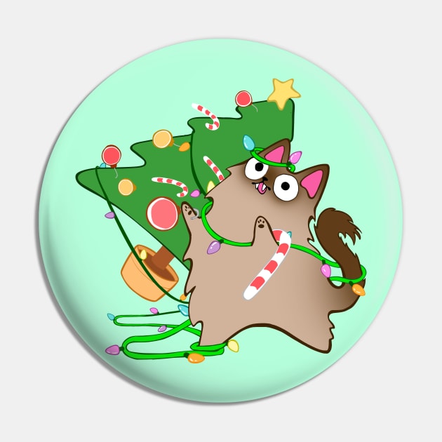 Christmas Zoomies Himalayan Cat Knocks Over Tree funny kitty kawaii Pin by BluVelvet