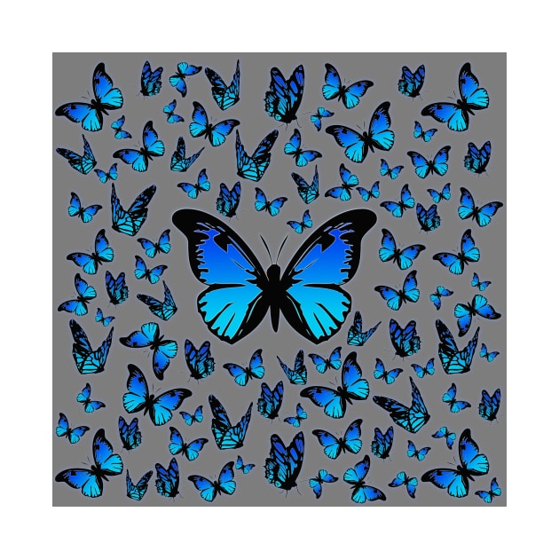 blue butterflies by poupoune