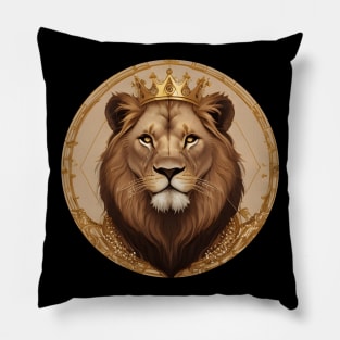 Regal Lion with Crown no.8 Pillow