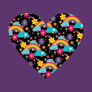 Heart With Rainbows and Flowers T-Shirt