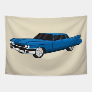 Cool blue 1959 classic car Tapestry