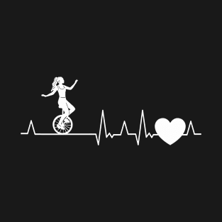 Unicycle unicyclist heartbeat T-Shirt