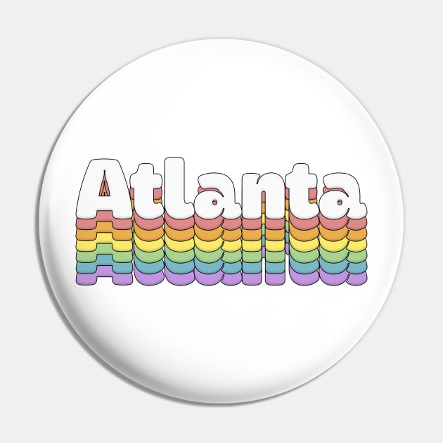 Atlanta, Georgia  // Retro Typography Design Pin by DankFutura