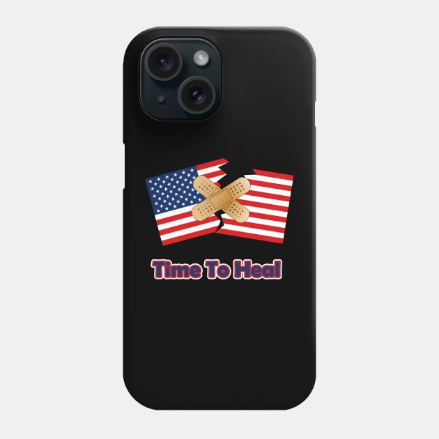 Time To Heal American Flag Bipartisan Phone Case by Mindseye222