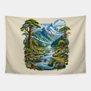 Nature's Serene Landscape Art Tapestry