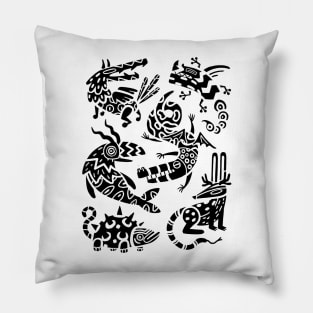 Black and White Alebrijes Pillow